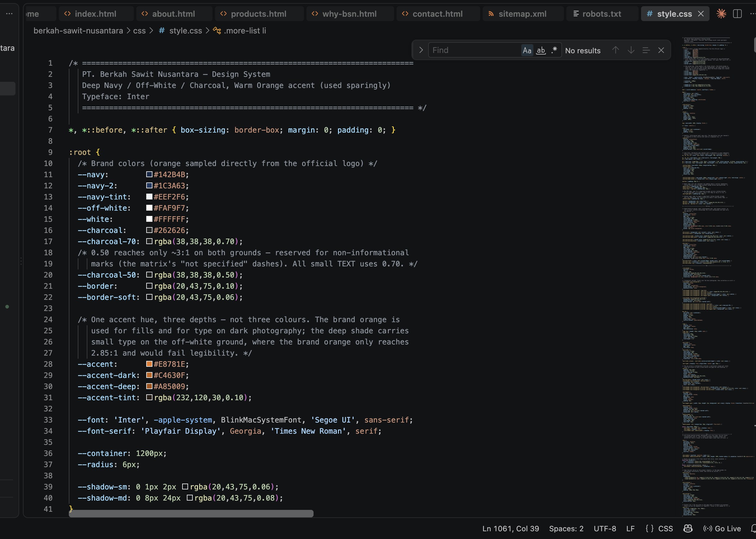 BSN design system — CSS variables